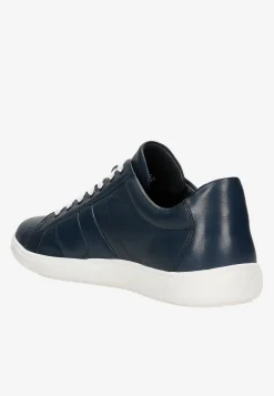 Granatowe skórzane sneakersy męskie