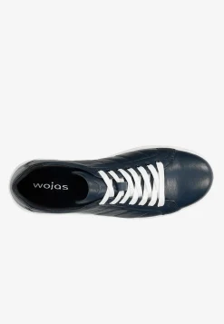 Granatowe skórzane sneakersy męskie