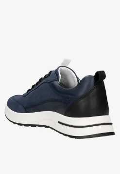 Granatowe sneakersy męskie na kontrastowej podeszwie