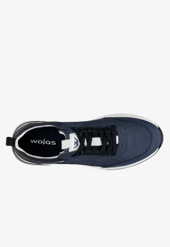 Granatowe sneakersy męskie na kontrastowej podeszwie