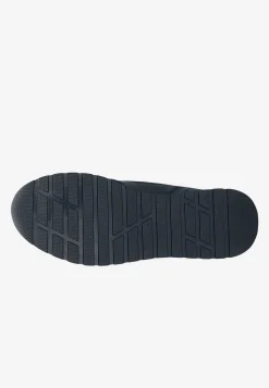 Granatowe sneakersy męskie z łączonych skór