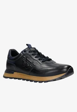 Granatowe sneakersy męskie z tłoczonym logo