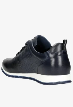 Granatowe sneakersy męskie z ozdobnym tłoczeniem