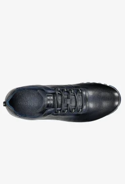 Granatowe sneakersy męskie z ozdobnym tłoczeniem