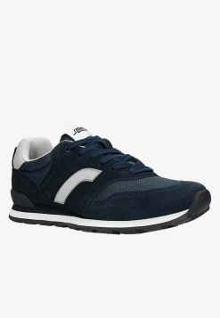 Granatowe sneakersy RELAKS z popielatymi wstawkami