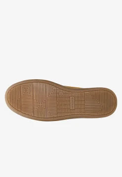 Jasnobrązowe perforowane sneakersy męskie z nubuku