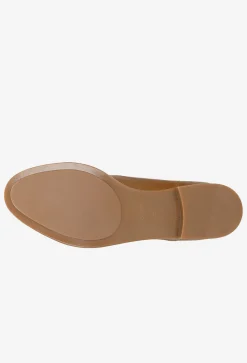 Jasnobrązowe skórzane loafersy damskie