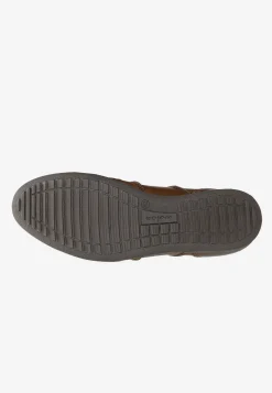 Jasnobrązowe sneakersy męskie ze skóry licowej