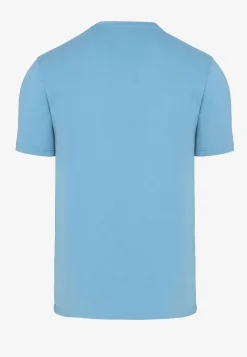Jasnoniebieski t-shirt męski bawełniany