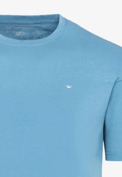 Jasnoniebieski t-shirt męski bawełniany