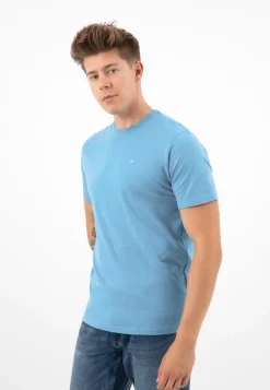 Jasnoniebieski t-shirt męski bawełniany