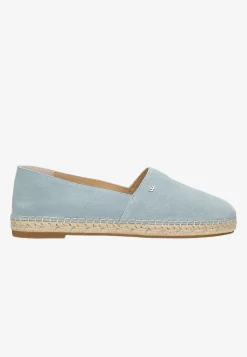 Jasnoniebieskie espadryle damskie z dwoiny