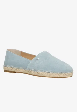 Jasnoniebieskie espadryle damskie z dwoiny