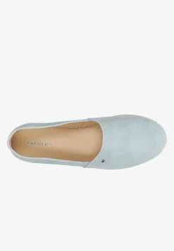 Jasnoniebieskie espadryle damskie z dwoiny