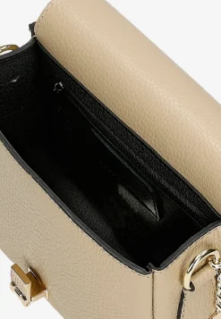 Mała beżowa torebka skórzana crossbody bag