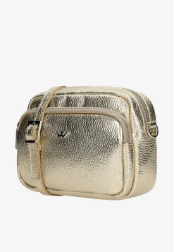 Mała złota torebka damska crossbody