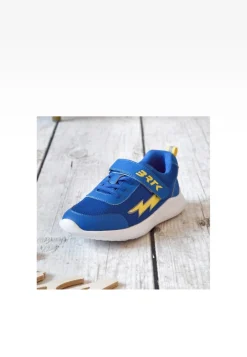 Niebieskie sneakersy BARTEK z żółtą błyskawicą 87006-16