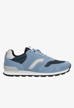 Niebiesko-granatowe sneakersy RELAKS z szarymi wstawkami