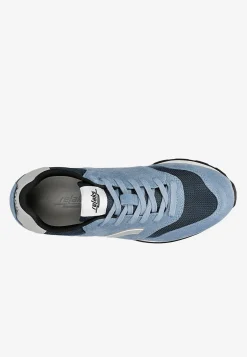 Niebiesko-granatowe sneakersy RELAKS z szarymi wstawkami