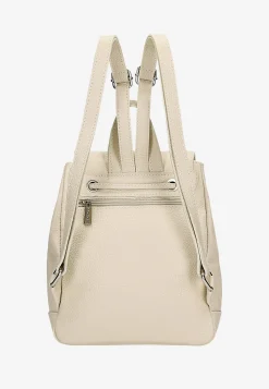 Plecak damski beżowy ze skóry naturalnej