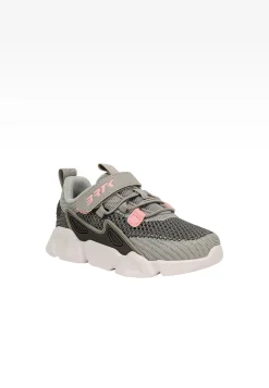 Popielate sneakersy z materiału dla dziewczynki BARTEK 87007-14