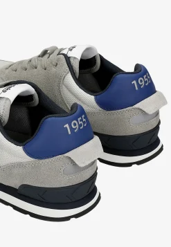 Popielato-niebieskie sneakersy RELAKS z niebieskimi detalami