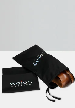 PREMIUM półbuty męskie wizytowe ze skórzaną podeszwą