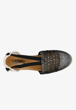 RELAKS boho sandały na koturnie w stylu espadryli z wiązaniem na kostce