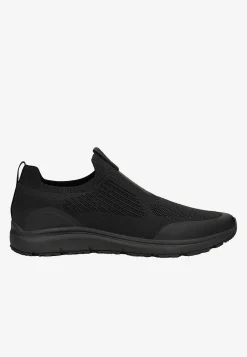 RELAKS Czarne wsuwane sneakersy siateczkowe