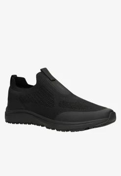 RELAKS Czarne wsuwane sneakersy siateczkowe