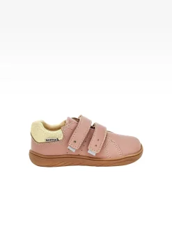 Różowe półbuty barefoot dla dziewczynki ze złotym zapiętkiem BARTEK 86003-55