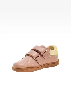Różowe półbuty barefoot dla dziewczynki ze złotym zapiętkiem BARTEK 86003-55
