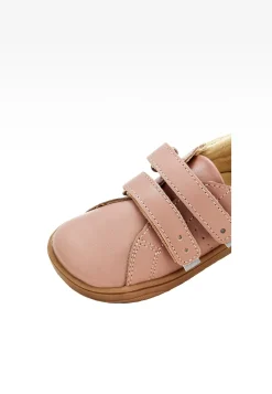 Różowe półbuty barefoot dla dziewczynki ze złotym zapiętkiem BARTEK 86003-55