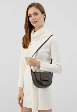 Skórzana ciemnobrązowa torebka saddle bag