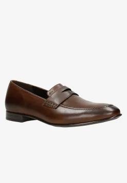 Skórzane loafersy męskie w kolorze brązowym