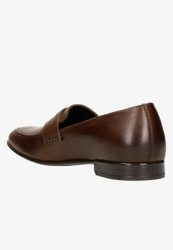Skórzane loafersy męskie w kolorze brązowym