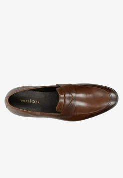 Skórzane loafersy męskie w kolorze brązowym