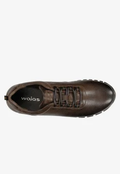 Sneakersy męskie z ciemnobrązowej skóry licowej