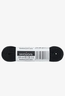 Wojas sznurowadła czarne 100cm/6mm bawełniane płaskie