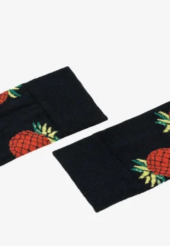 Wysokie granatowe skarpety w print ananasa