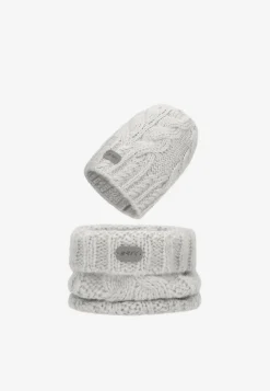 Zimowy zestaw BARTEK z wełny merino 85604-80, czapka + komin
